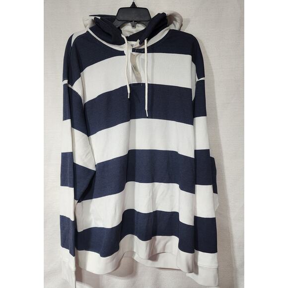 Levi's Other - Levi's blue and white thermal Rugby hoodie men size XXL